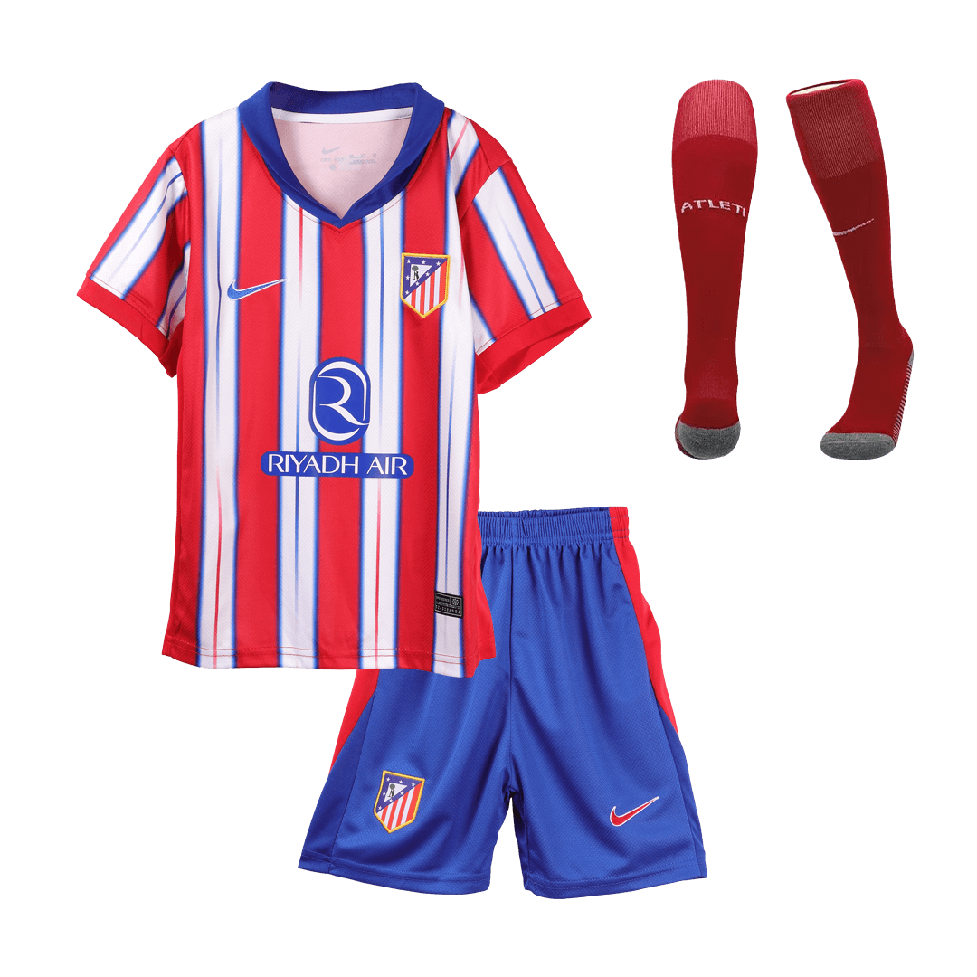 Atletico Madrid Home Kids Soccer Jerseys Full Kit - gogoalshop