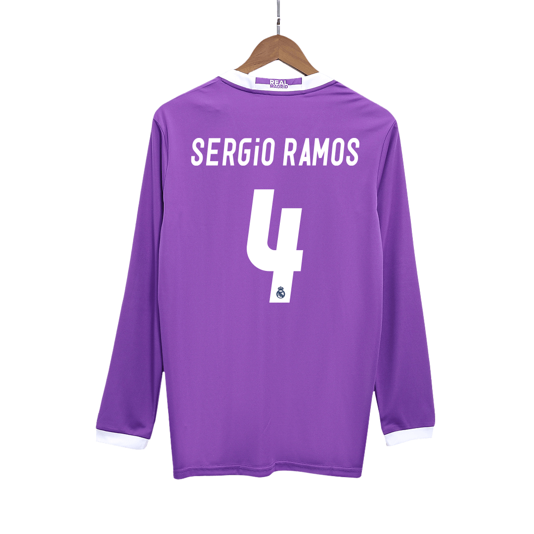 Retro Soccer Jersey SERGIO RAMOS #4 Real Madrid Away Long Sleeve 2016/17 - gogoalshop