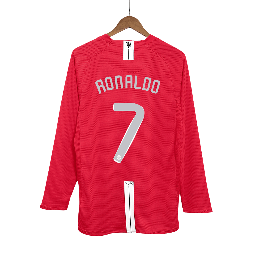 Retro Soccer Jersey RONALDO #7 Manchester United Home Long Sleeve 2007/08 - UCL Final - gogoalshop
