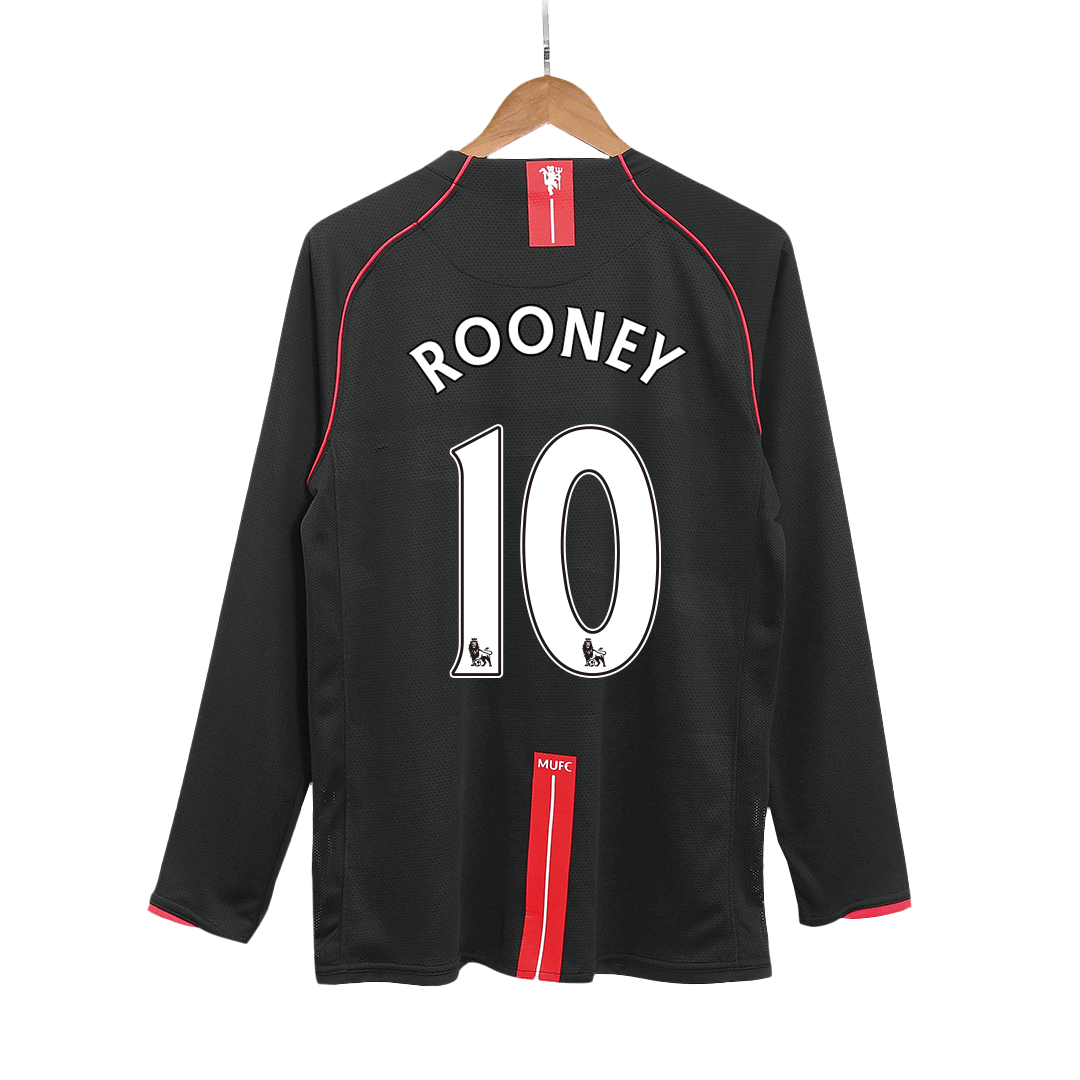 Retro Soccer Jersey ROONEY #10 Manchester United Away Long Sleeve 2007/08 - gogoalshop