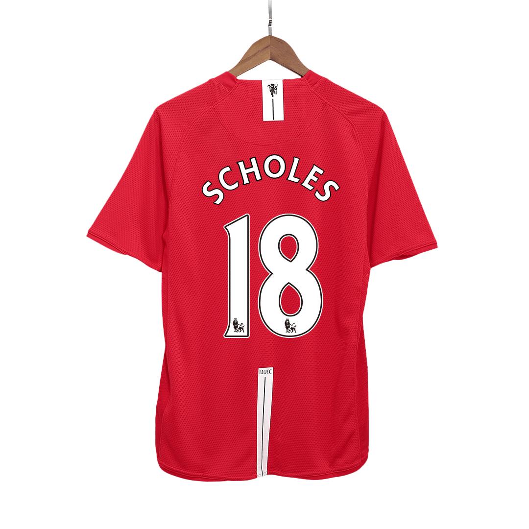 Retro Soccer Jersey SCHOLES #18 Manchester United Home 2007/08 - gogoalshop
