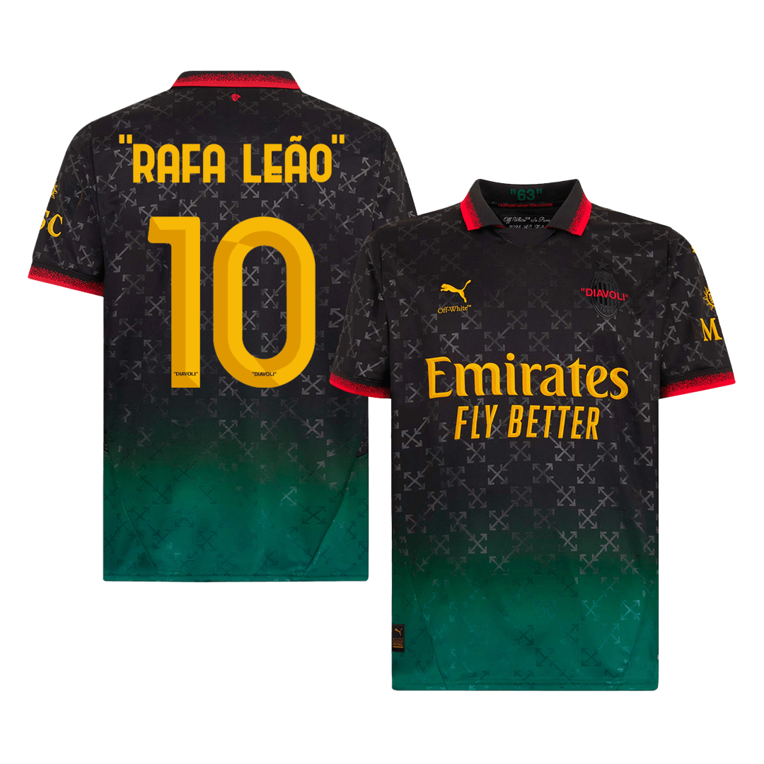 AC Milan Rafa Leão 10 シャツ 黒 Puma Milan 2025 Pre-Match 10 Rafa Leão Black Jersey