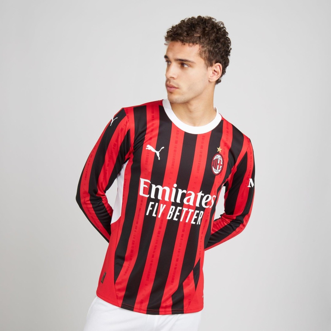 AC Milan Home Long Sleeve Soccer Jersey - gogoalshop