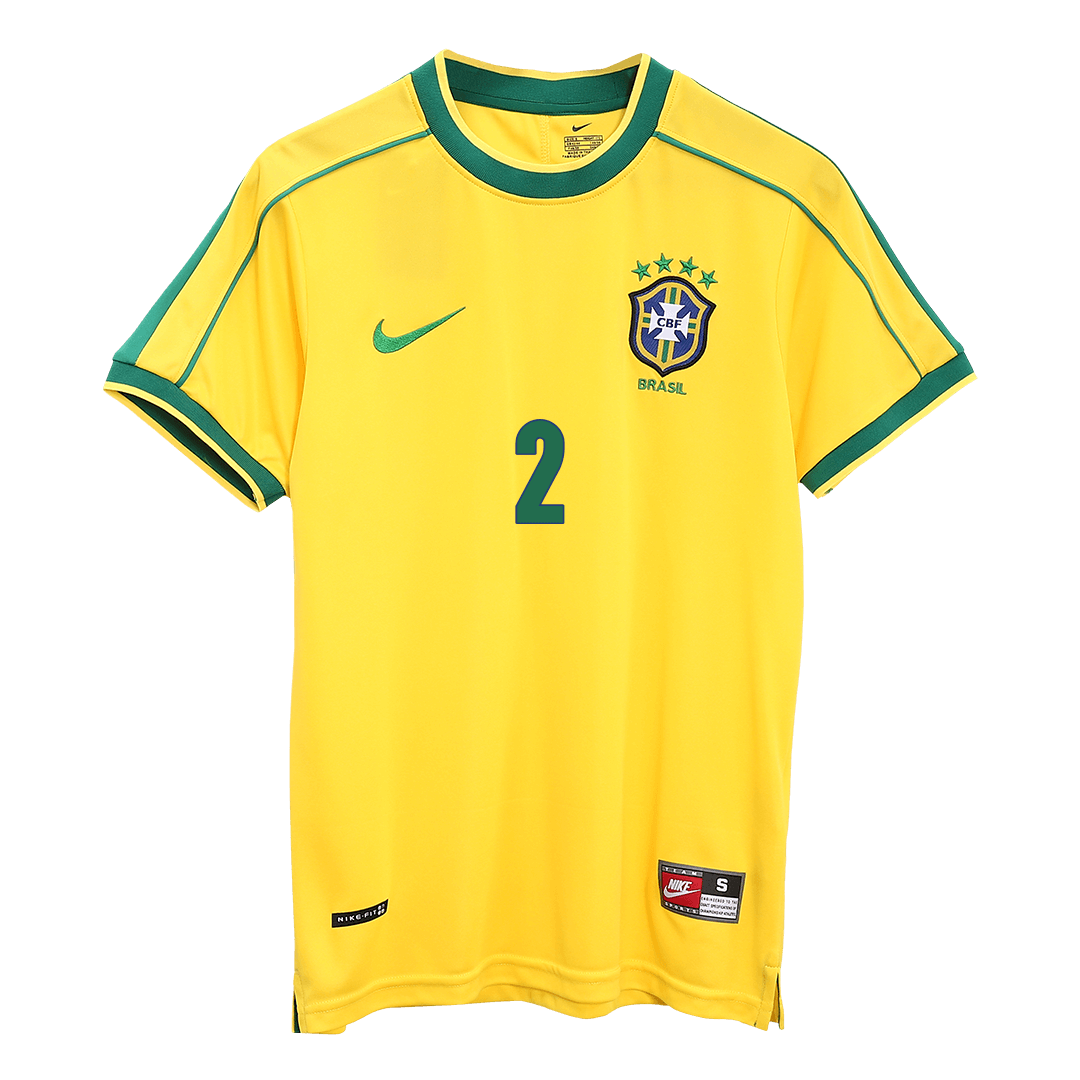 Retro Soccer Jersey CAFU #2 Brazil Home 1998 - gogoalshop