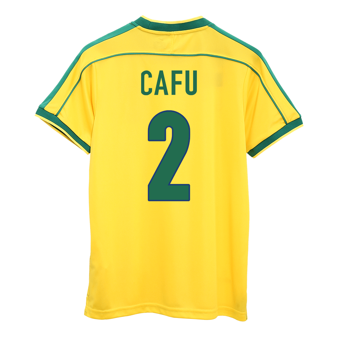 Retro Soccer Jersey CAFU #2 Brazil Home 1998 - gogoalshop