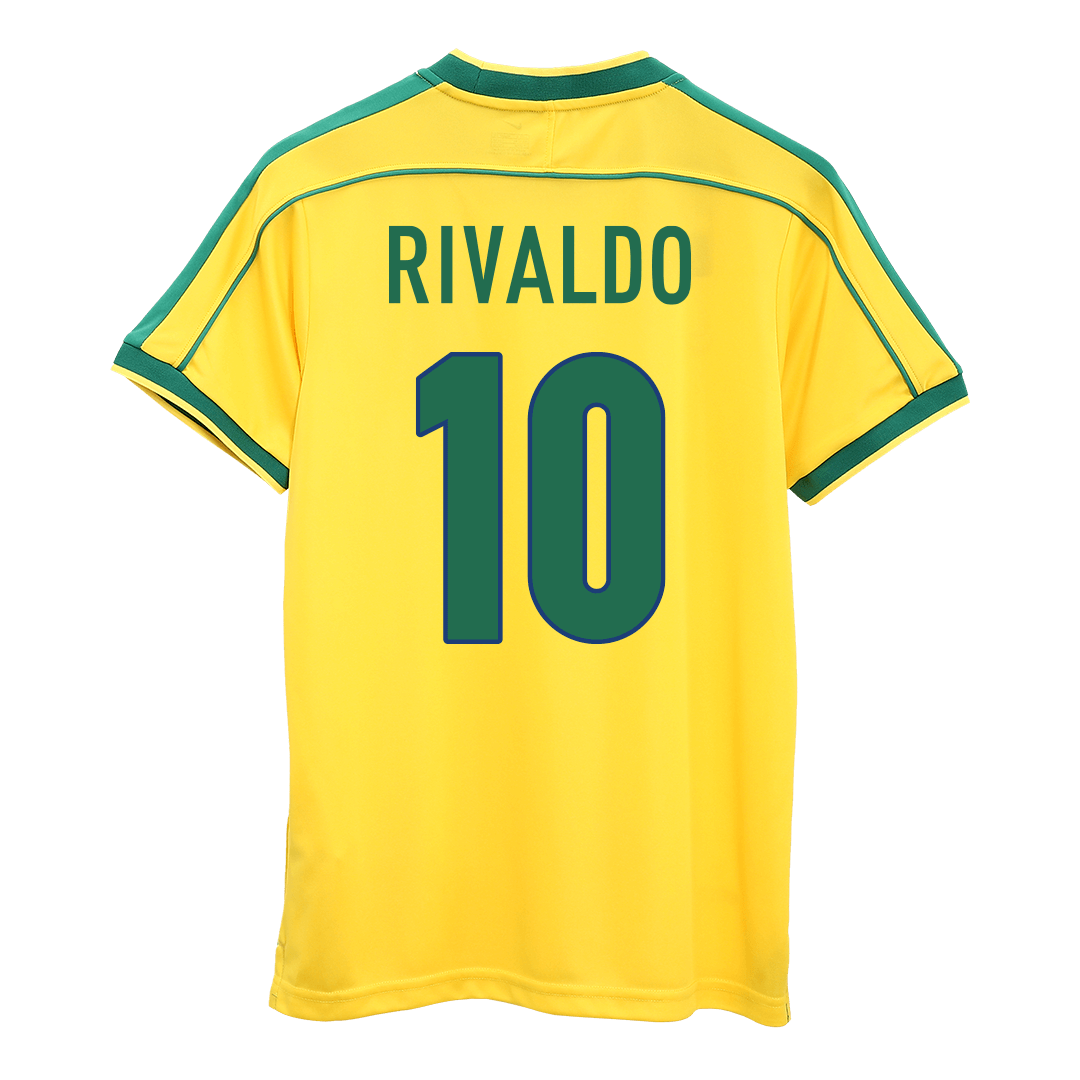 Retro Soccer Jersey RIVALDO #10 Brazil Home 1998 - gogoalshop