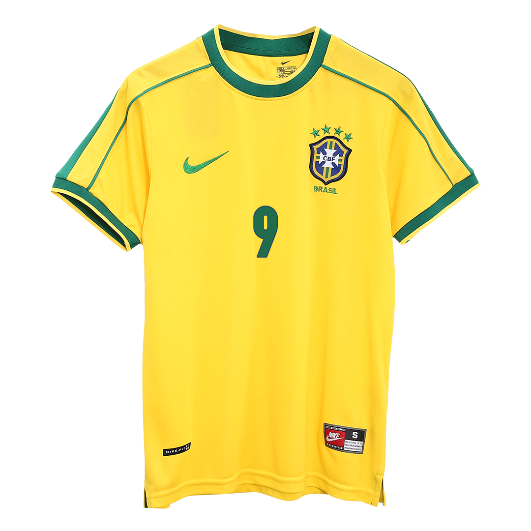 Retro Soccer Jersey RONALDO #9 Brazil Home 1998 - gogoalshop