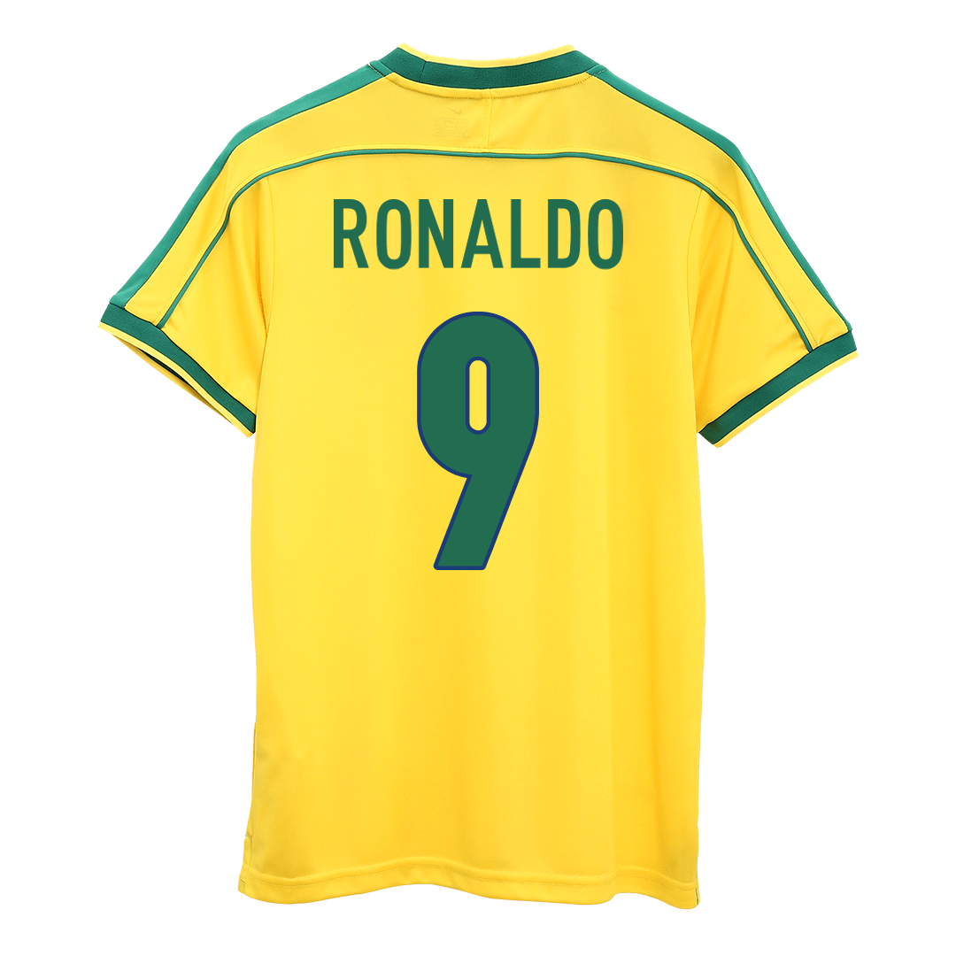 Retro Soccer Jersey RONALDO #9 Brazil Home 1998 - gogoalshop