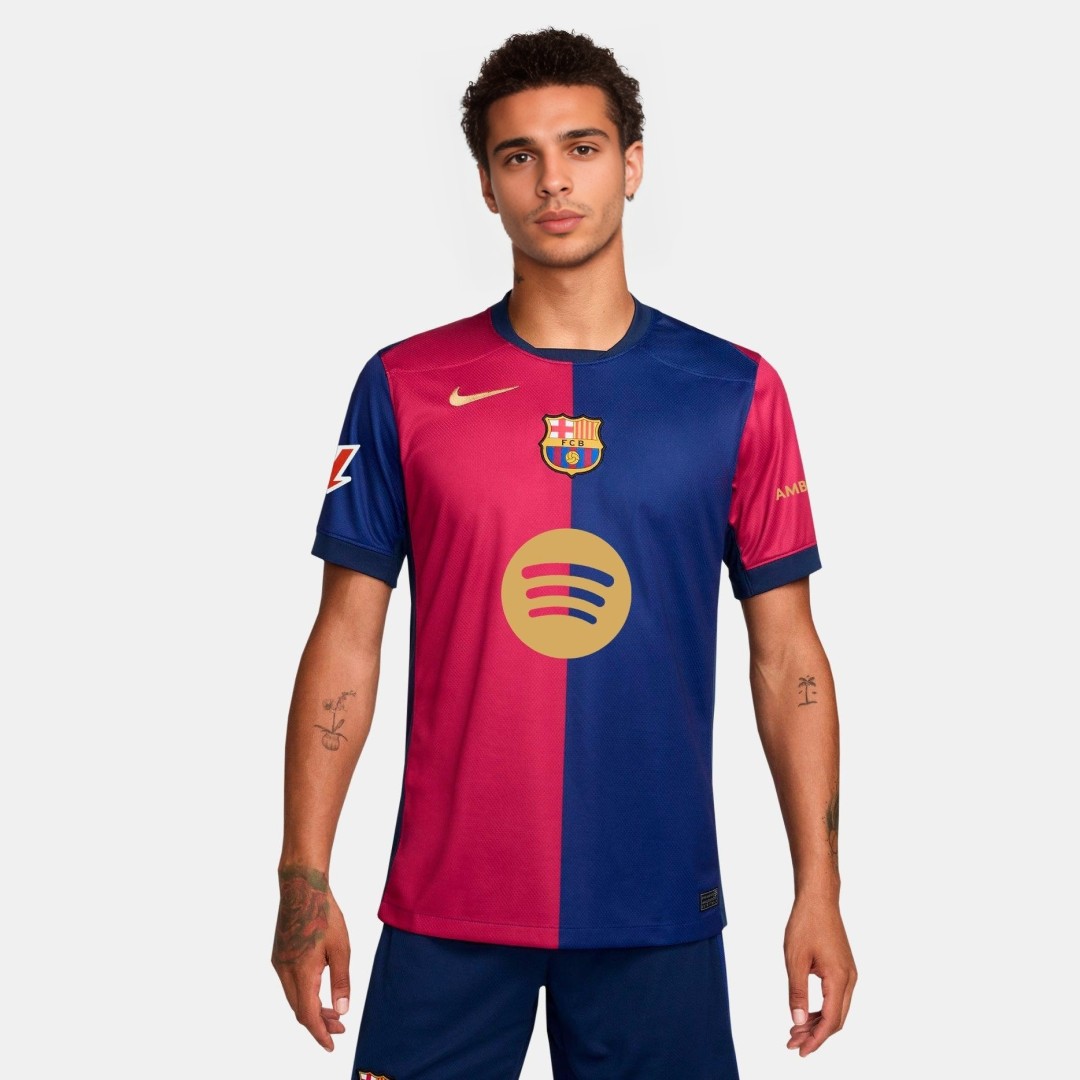 Barcelona Home Soccer Jersey-Spotify Logo Without Text - gogoalshop