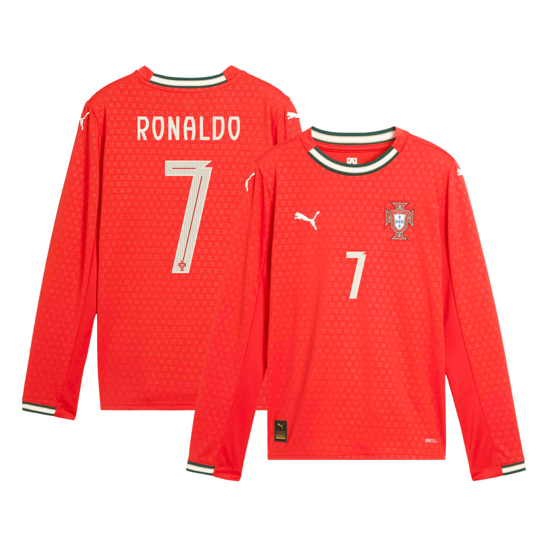 RONALDO #7 Portugal Home Long Sleeve Soccer Jersey 2025 - gogoalshop