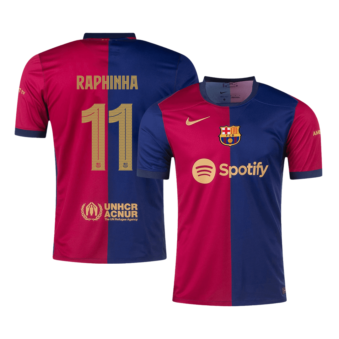 RAPHINHA #11 Barcelona Home Soccer Jersey - UCL - gogoalshop