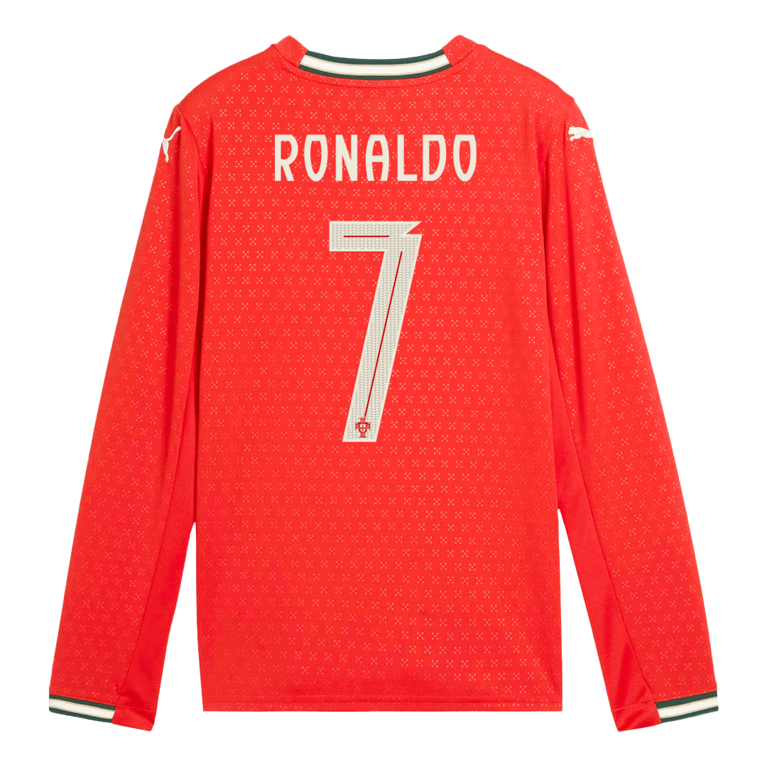RONALDO #7 Portugal Home Long Sleeve Soccer Jersey 2025 - gogoalshop