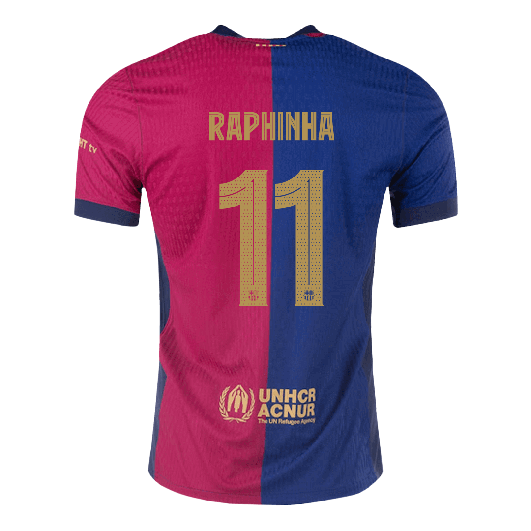 RAPHINHA #11 Barcelona Home Authentic Soccer Jersey- UCL - gogoalshop