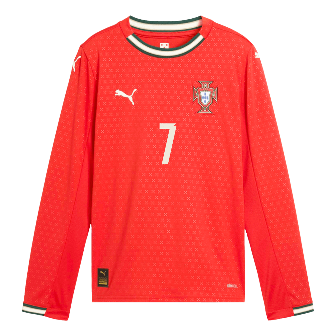 RONALDO #7 Portugal Home Long Sleeve Soccer Jersey 2025 - gogoalshop
