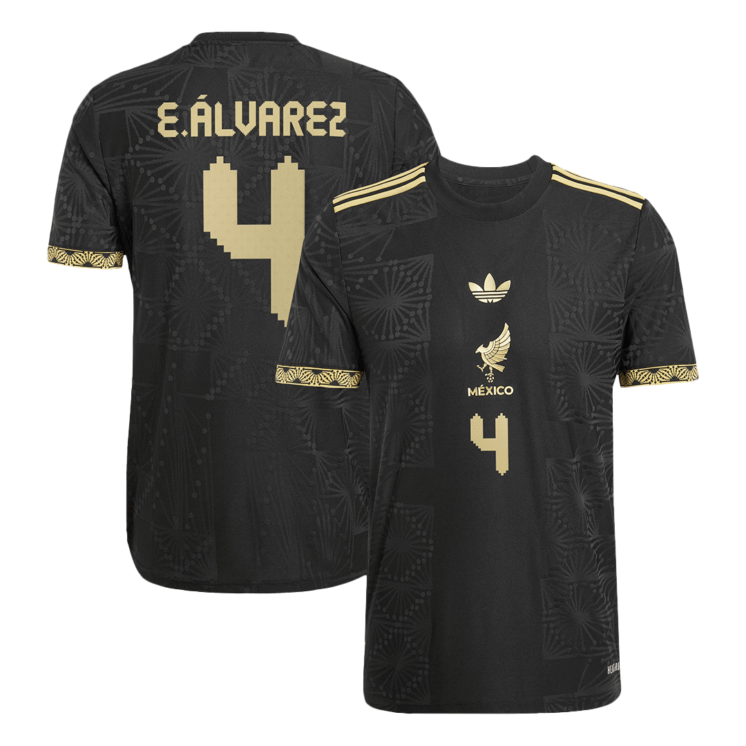 E.ÁLVAREZ #4 Mexico Third Away Authentic Soccer Jersey 2025 -Gold Cup - gogoalshop