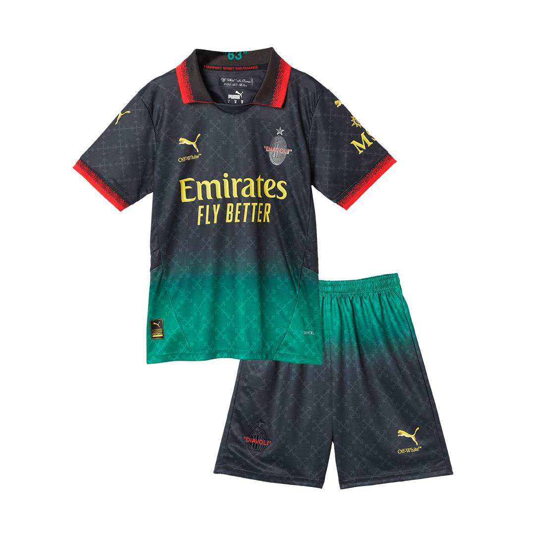 AC Milan Fourth Away Kids Soccer Jerseys Kit - gogoalshop