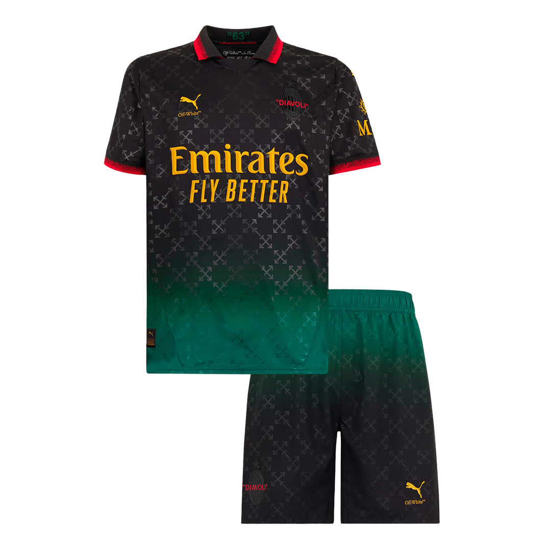 AC Milan Fourth Away Kids Soccer Jerseys Kit - gogoalshop