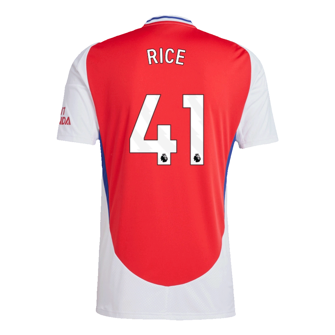 RICE #41 Arsenal Home Soccer Jersey - gogoalshop