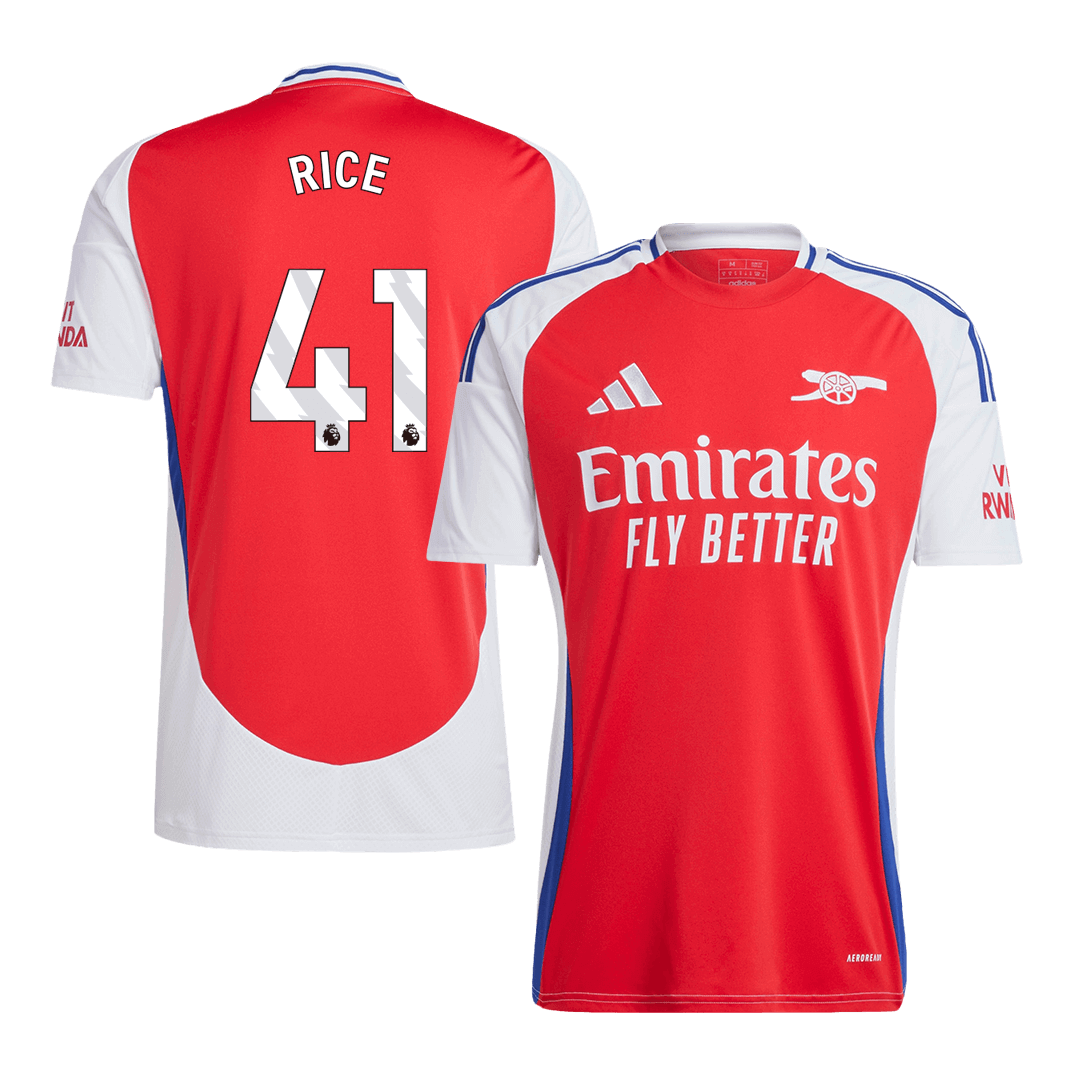 RICE #41 Arsenal Home Soccer Jersey - gogoalshop