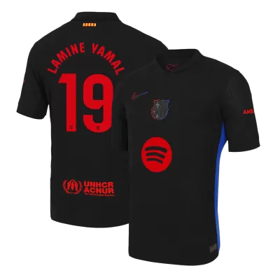 LAMINE YAMAL #19 Barcelona Away Player Version Jersey- Spotify Logo Without Text - gogoalshop