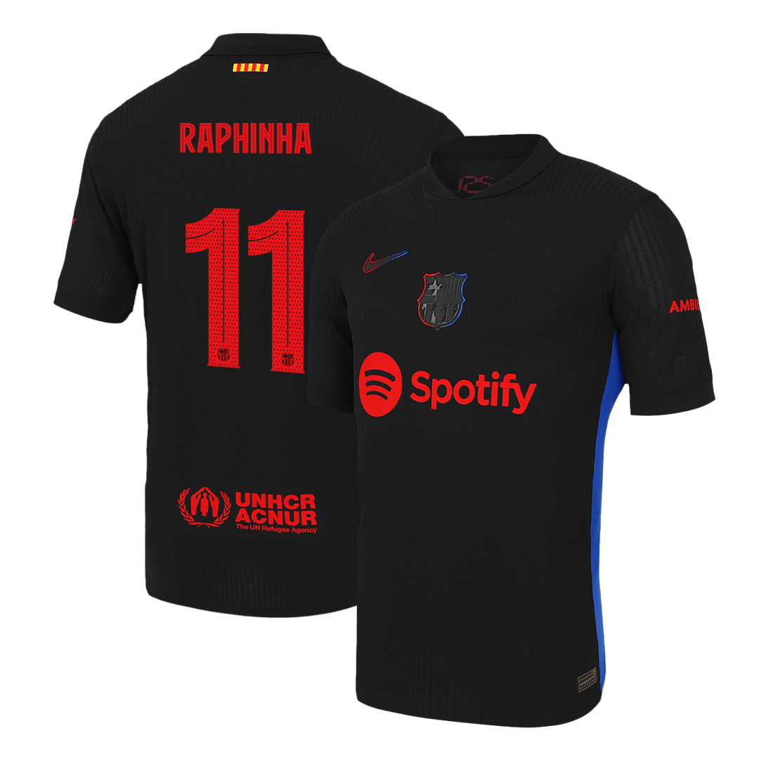 RAPHINHA #11 Barcelona Away Authentic Soccer Jersey - UCL - gogoalshop