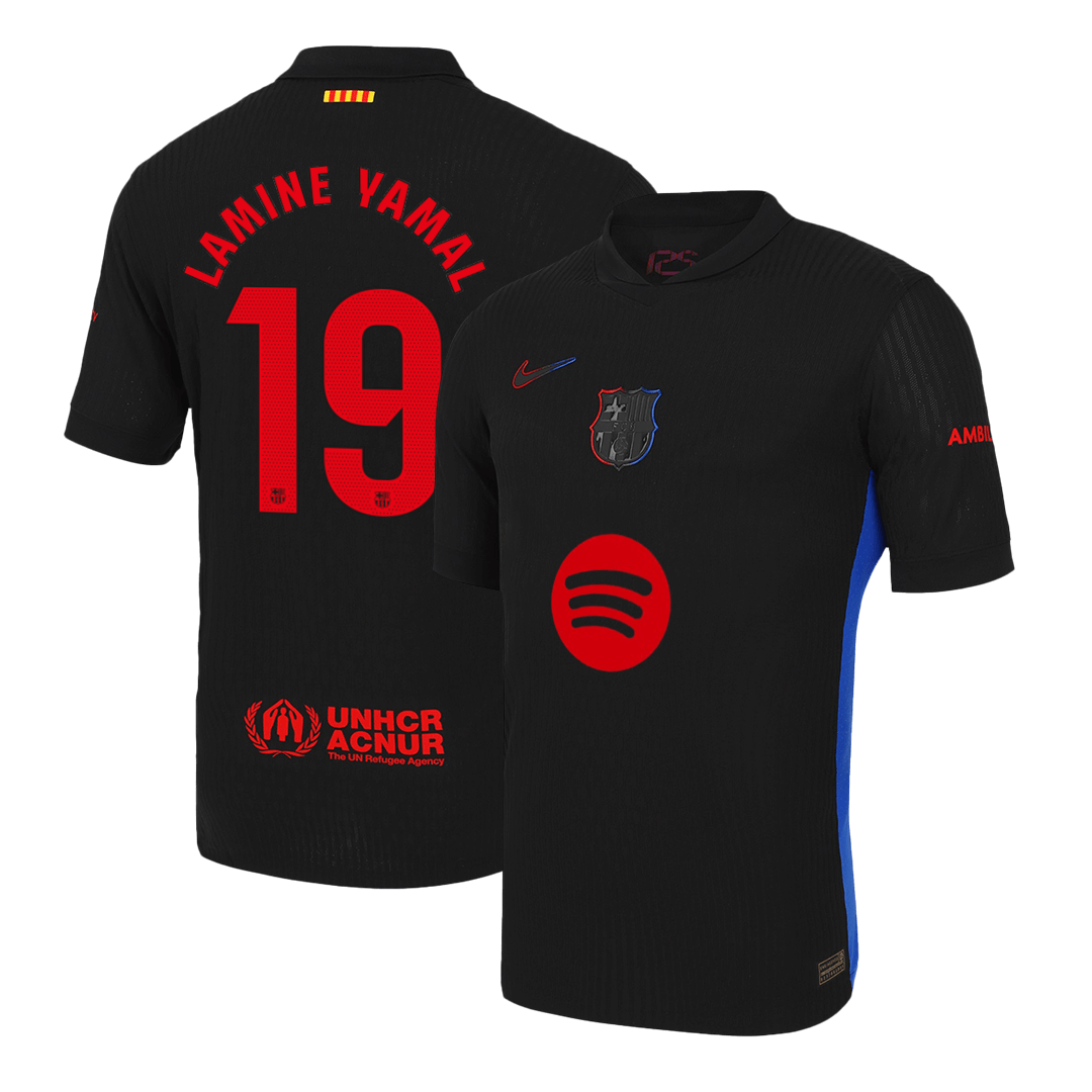 LAMINE YAMAL #19 Barcelona Away Authentic Soccer Jersey- Spotify Logo Without Text - gogoalshop