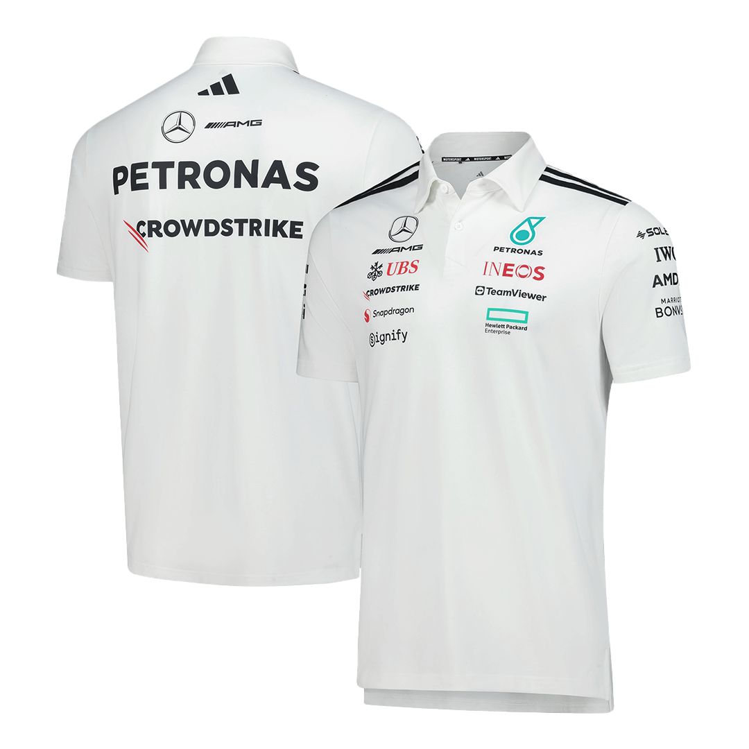 Mercedes AMG Petronas F1 2025 Team Polo White - gogoalshop