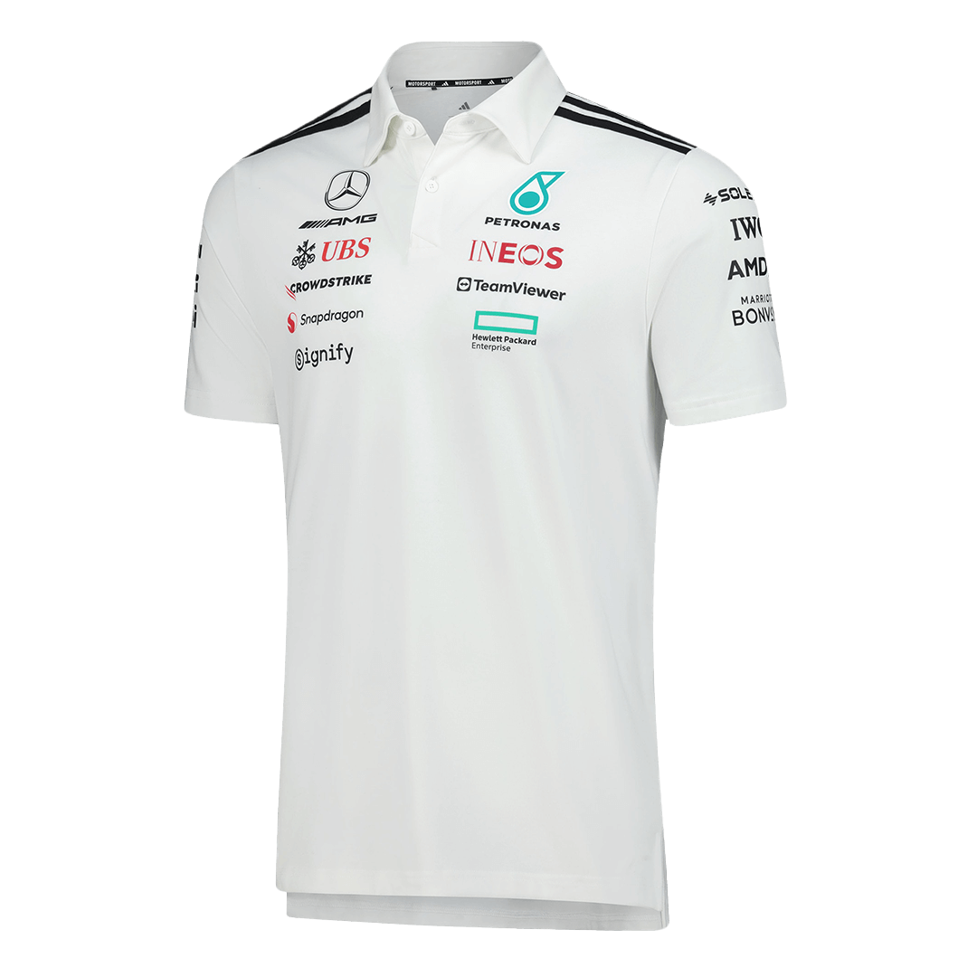 Mercedes AMG Petronas F1 2025 Team Polo White - gogoalshop
