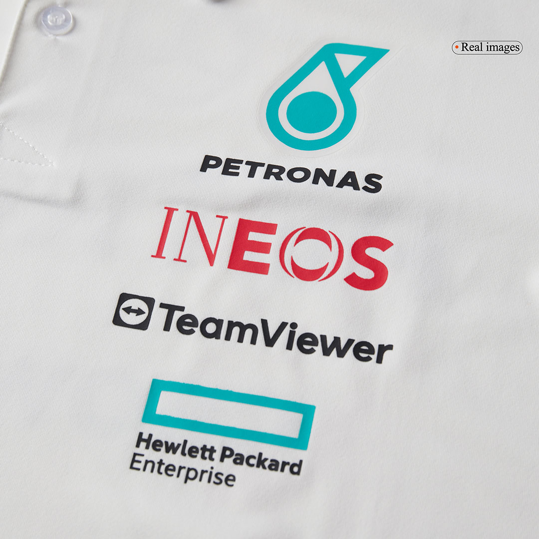 Mercedes AMG Petronas F1 2025 Team Polo White - gogoalshop