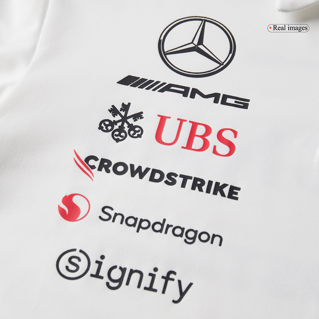 Mercedes AMG Petronas F1 2025 Team Polo White - gogoalshop