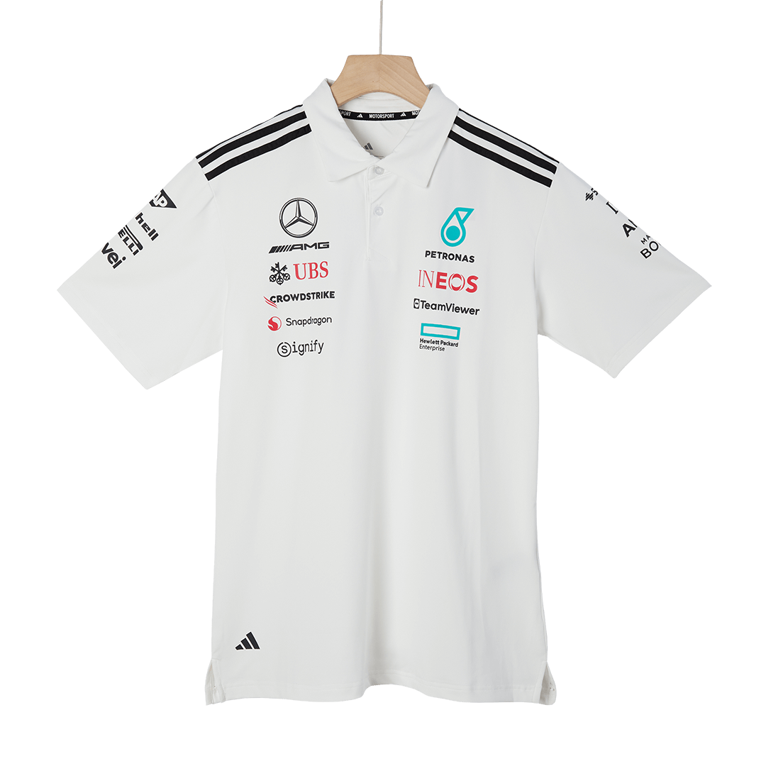 Mercedes AMG Petronas F1 2025 Team Polo White - gogoalshop