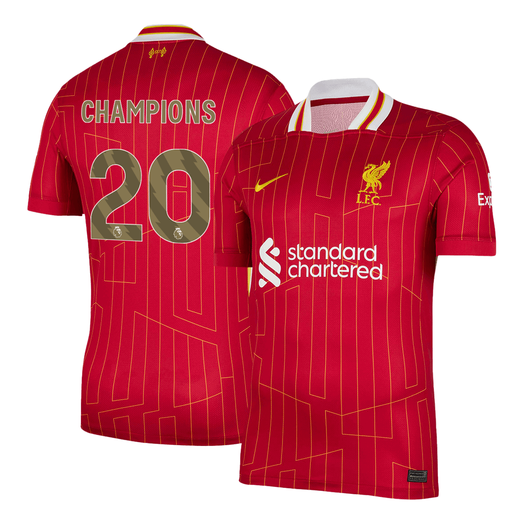 CHAMPIONS #20 Liverpool Home Soccer Jersey - gogoalshop