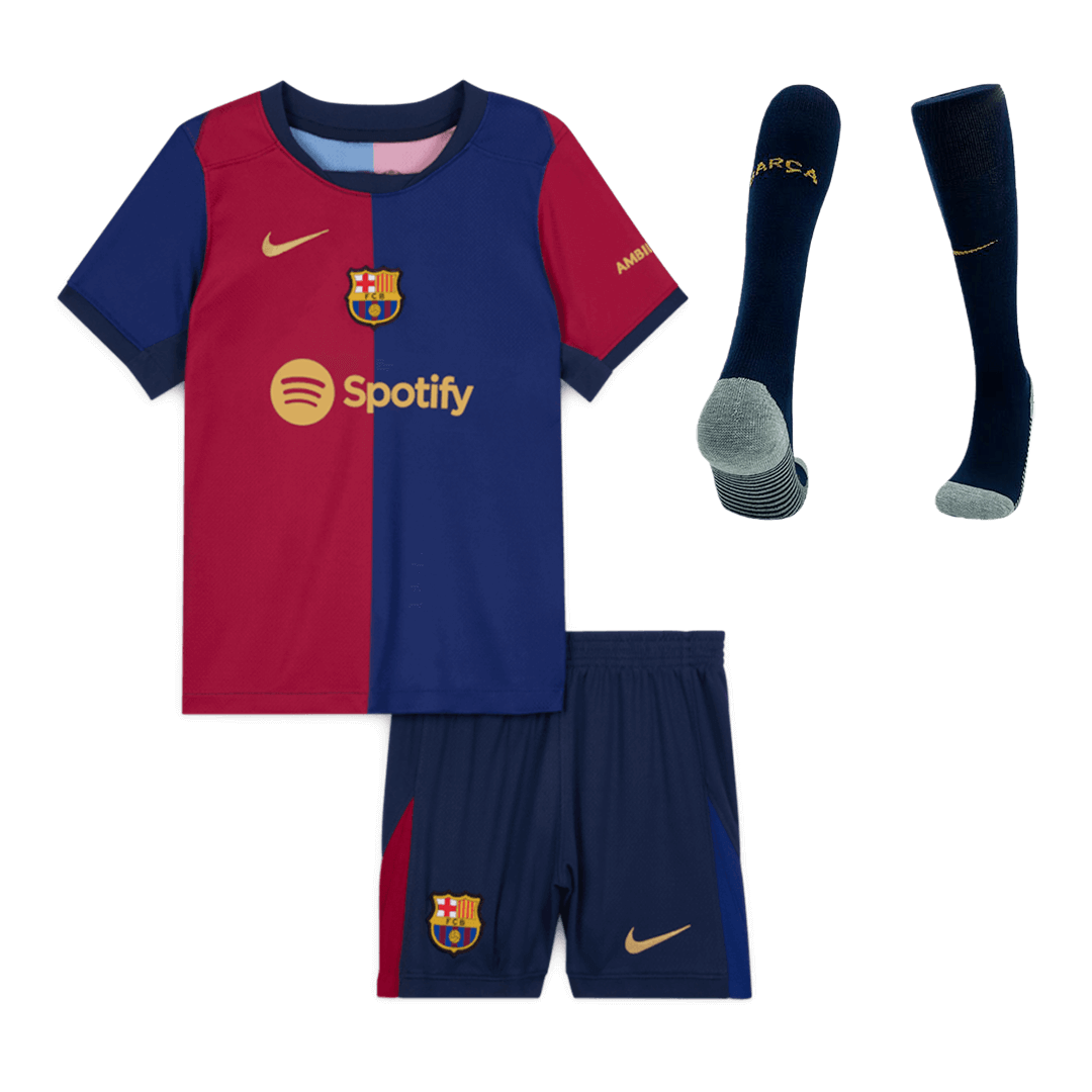 Barcelona Home Kids Soccer Jerseys Full Kit - gogoalshop