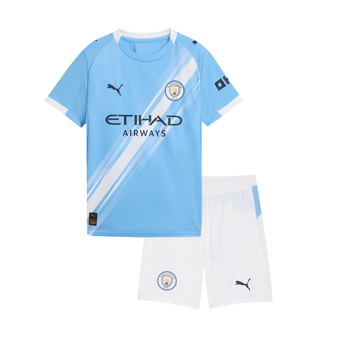 Manchester City Home Kids Soccer Jerseys Kit 2025/26 - gogoalshop