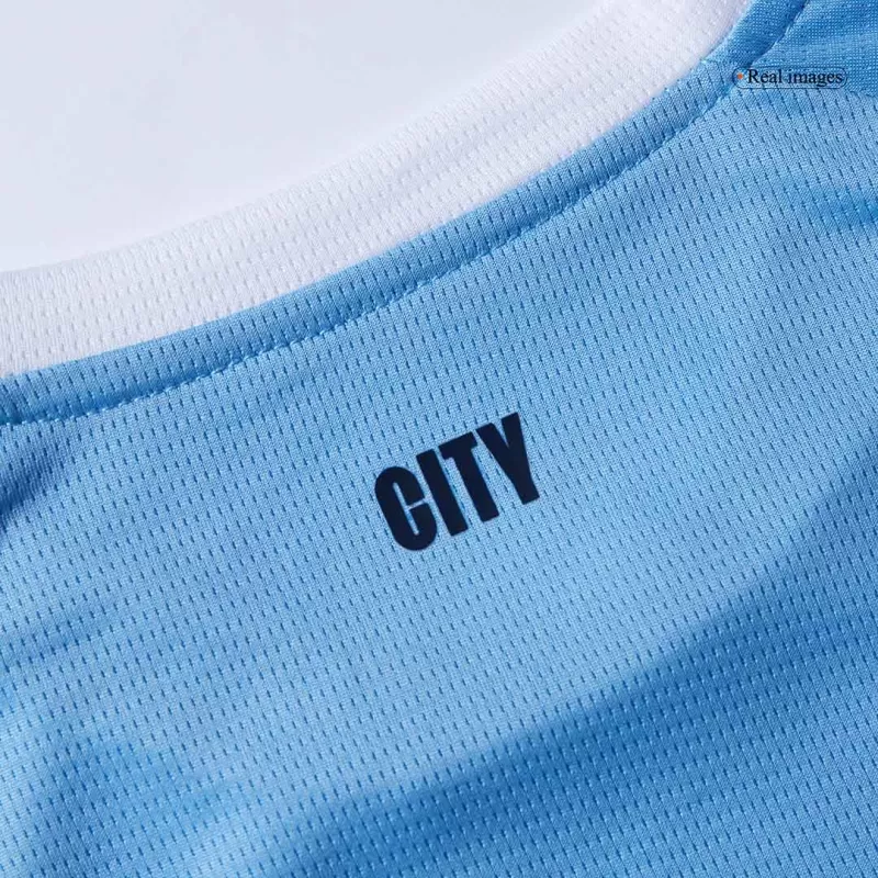 Manchester City Home Kids Soccer Jerseys Kit 2025/26 with Blue available at gogoalshop