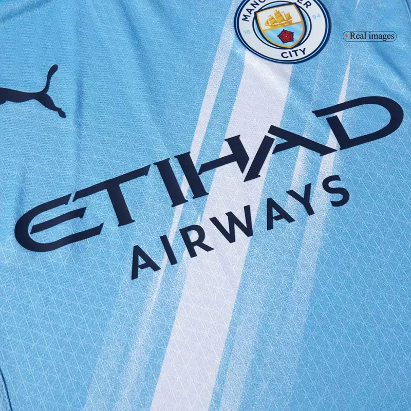 Manchester City Home Authentic Soccer Jersey 2025/26 with Blue available at gogoalshop