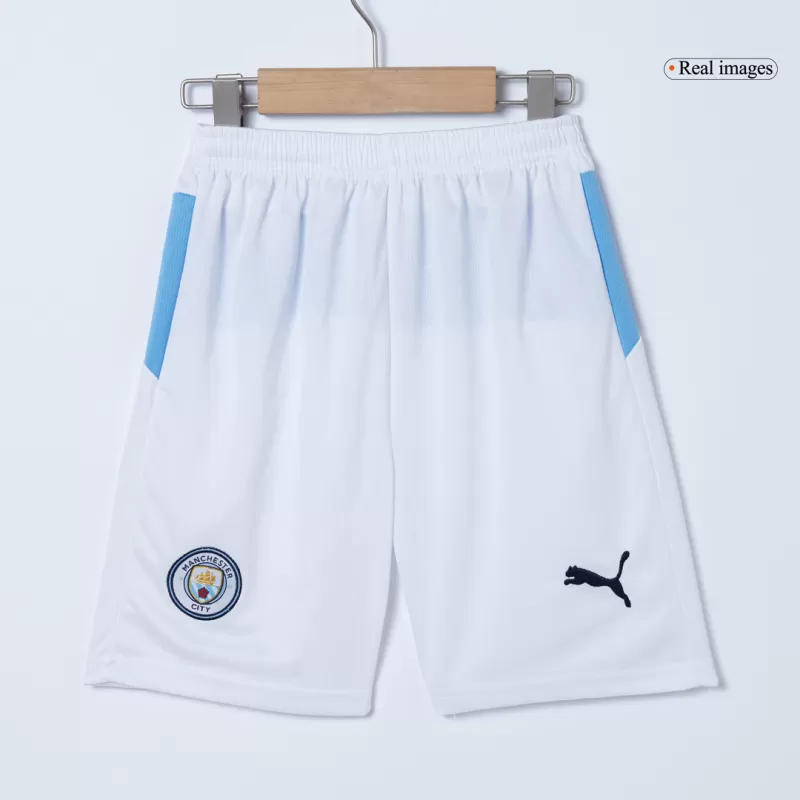 Manchester City Home Kids Soccer Jerseys Kit 2025/26 with Blue available at gogoalshop