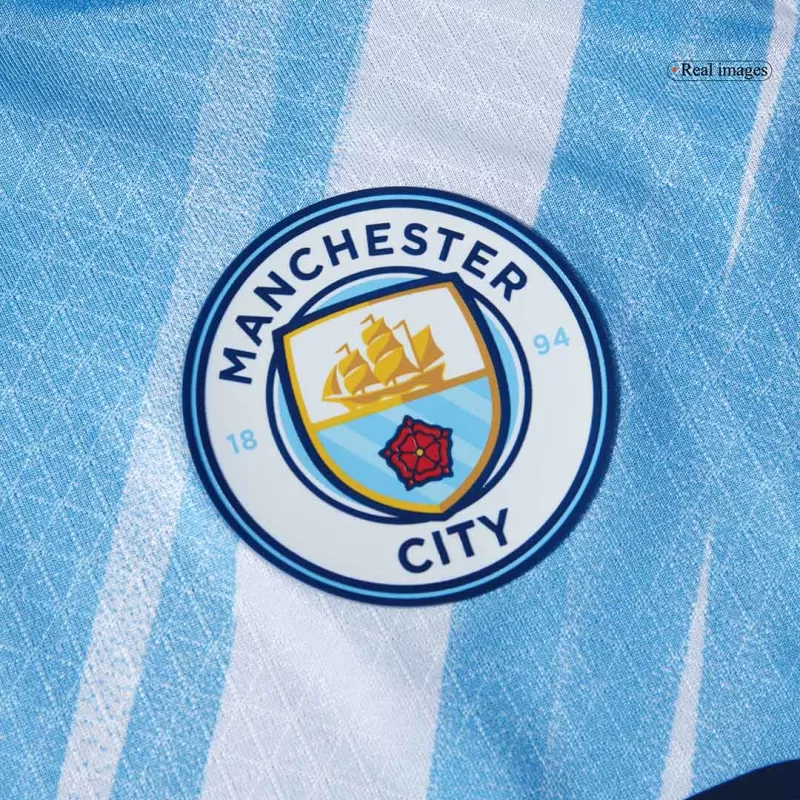 Manchester City Home Authentic Soccer Jersey 2025/26 with Blue available at gogoalshop