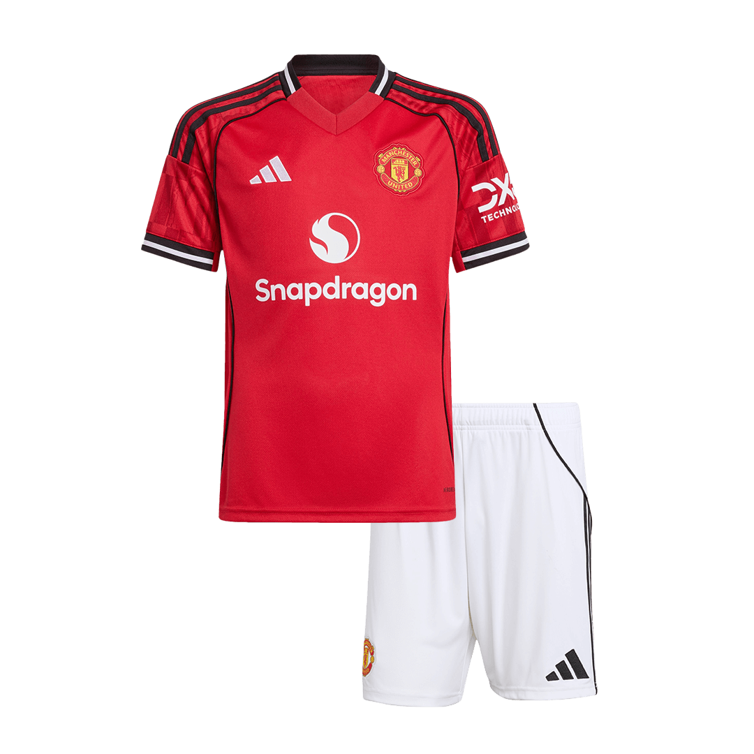Manchester United Home Kids Soccer Jerseys Kit 2025/26 - gogoalshop