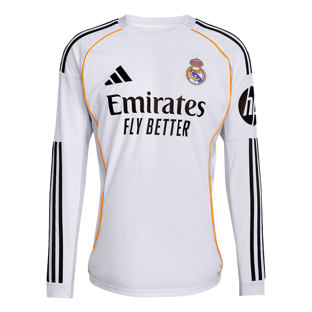 Real Madrid Home Long Sleeve Jersey 2025/26 - gogoalshop
