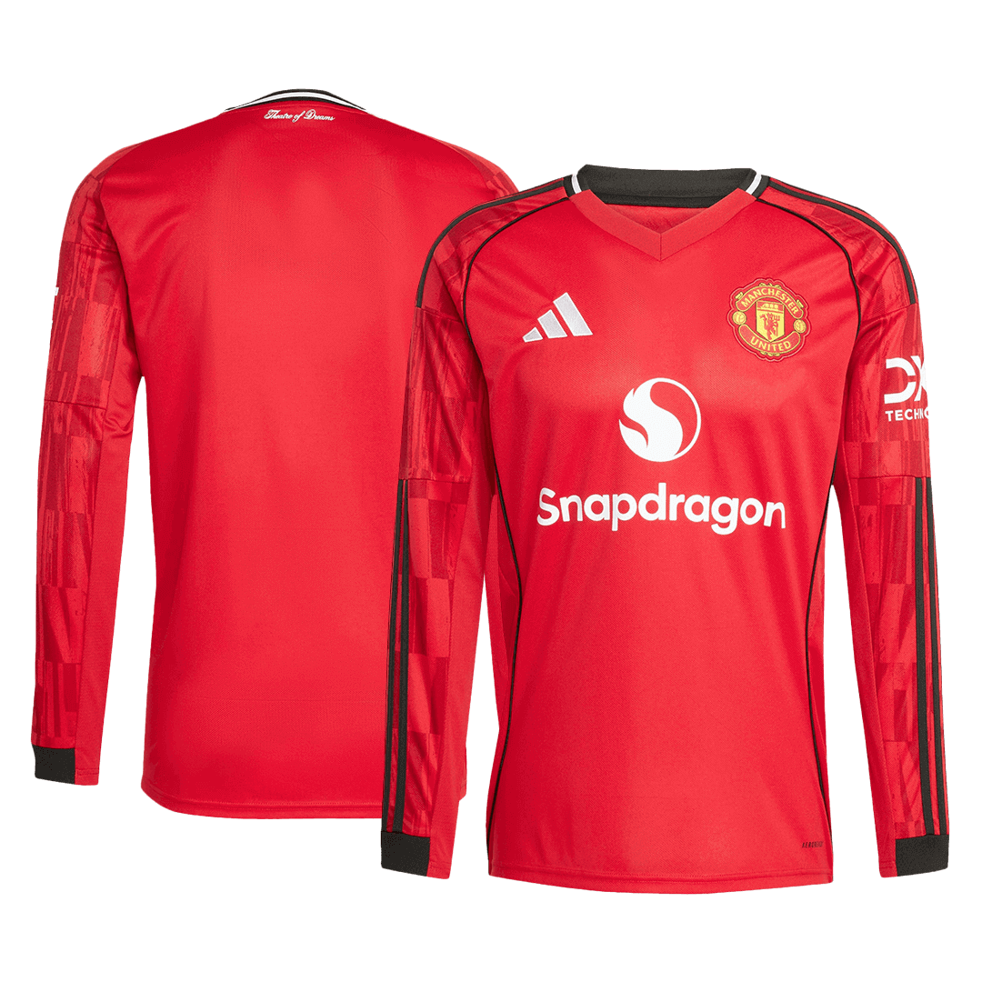 Manchester United Home Long Sleeve Jersey 2025/26 - gogoalshop