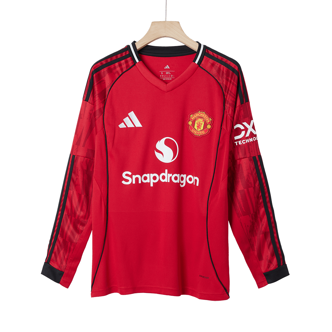Manchester United Home Long Sleeve Jersey 2025/26 - gogoalshop