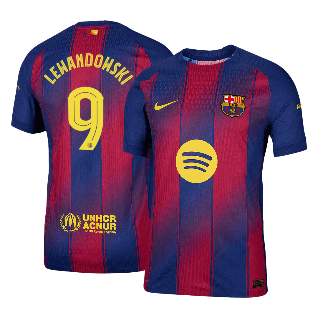LEWANDOWSKI #9 Barcelona Home Authentic Soccer Jersey 2025/26 - UCL - gogoalshop