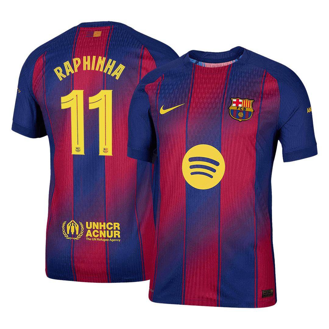 RAPHINHA #11 Barcelona Home Authentic Soccer Jersey 2025/26 - UCL - gogoalshop