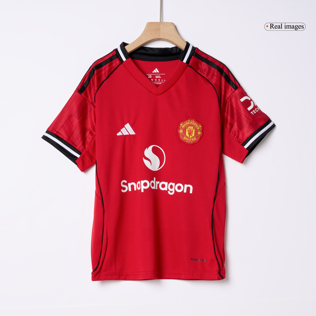 Manchester United Home Kids Soccer Jerseys Full Kit 2025/26 - gogoalshop