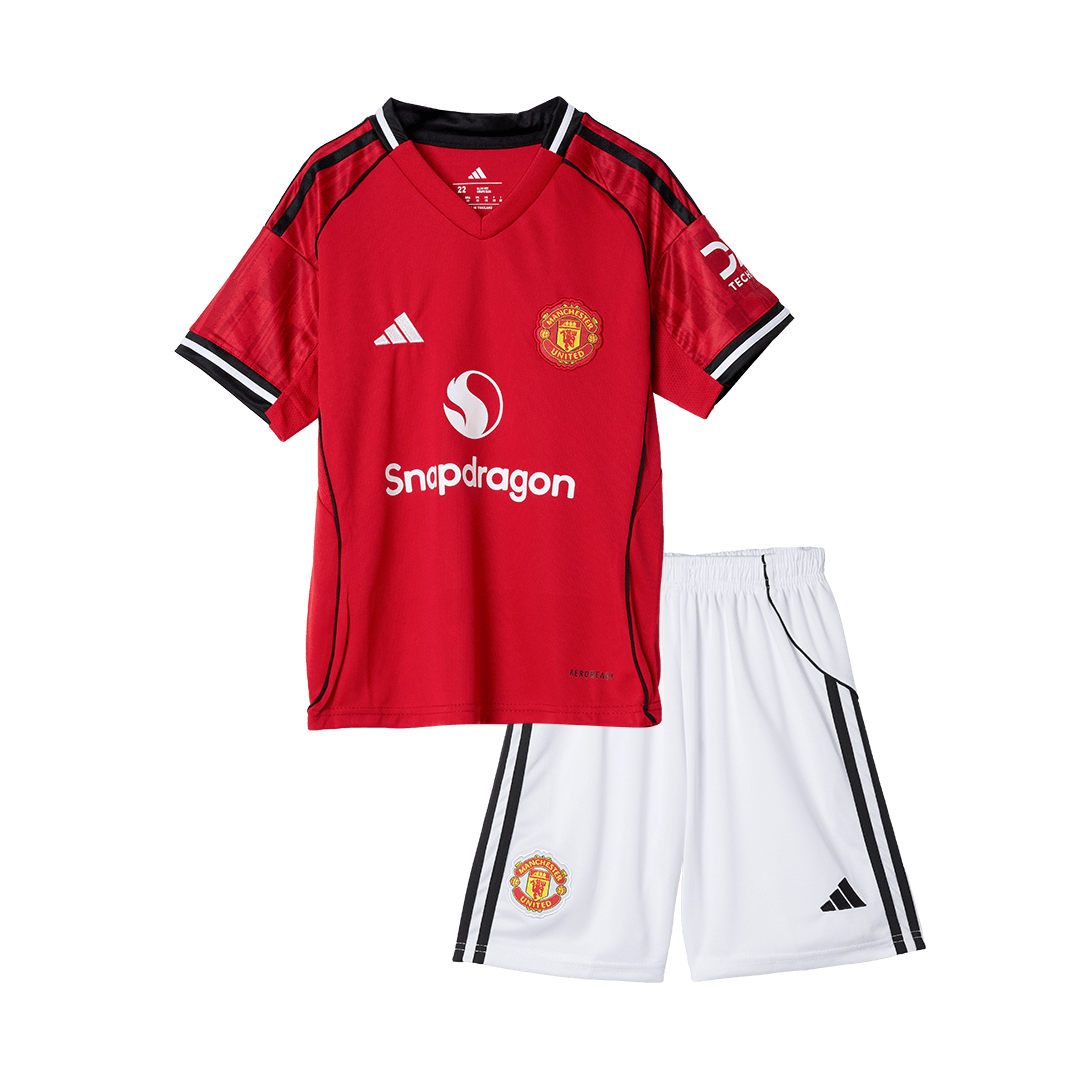 Manchester United Home Kids Soccer Jerseys Kit 2025/26 - gogoalshop