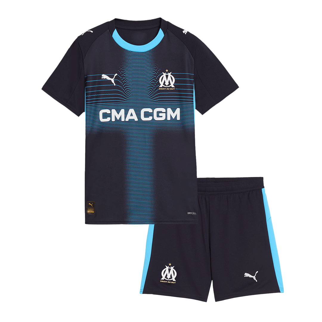 Marseille Away Kids Soccer Jerseys Kit 2025/26 - gogoalshop