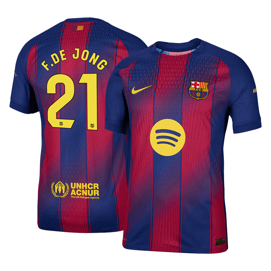 F.DE JONG #21 Barcelona Home Authentic Soccer Jersey 2025/26 - gogoalshop