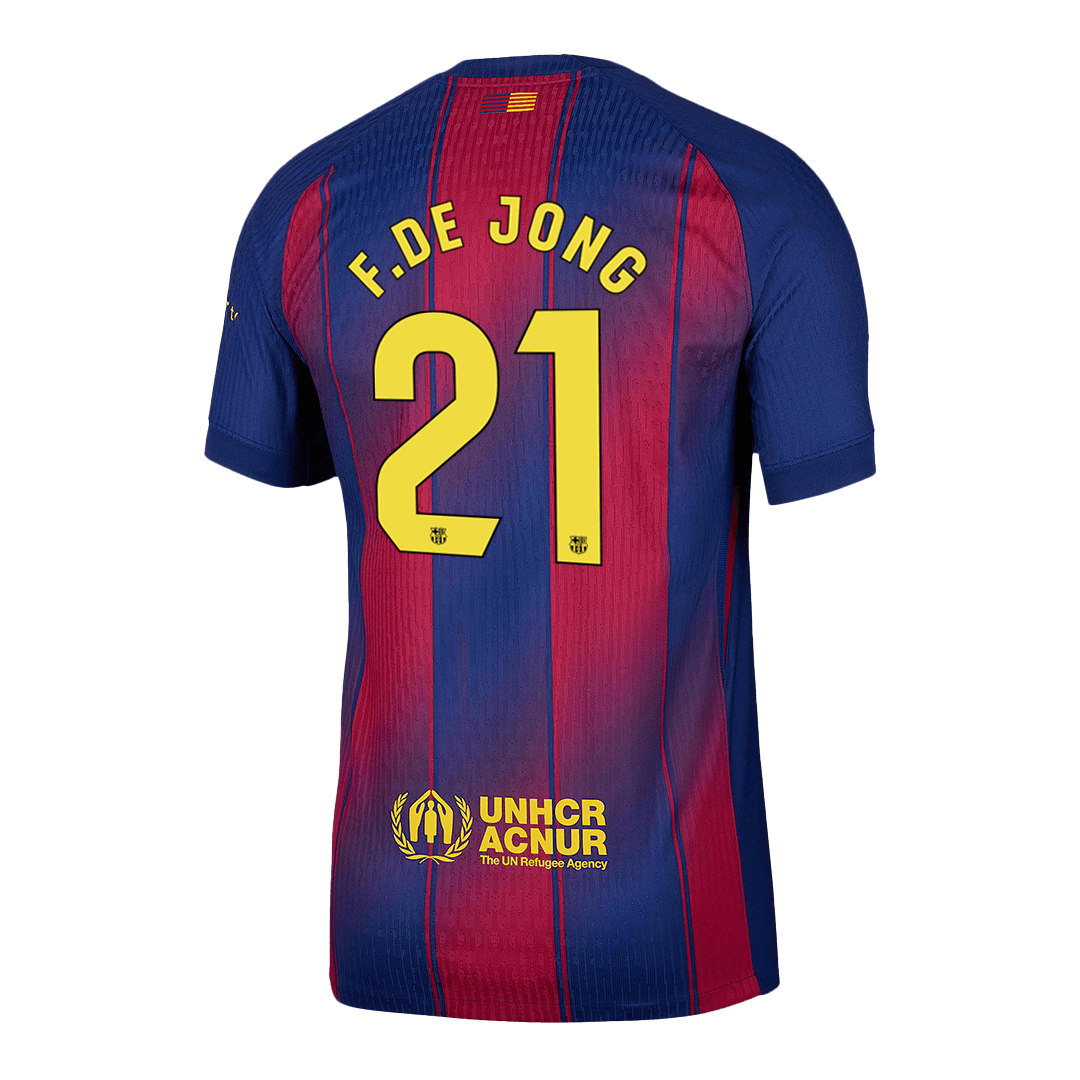 F.DE JONG #21 Barcelona Home Authentic Soccer Jersey 2025/26 - gogoalshop