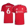 KERKEZ #6 Liverpool Home Authentic Soccer Jersey 2025/26 - gogoalshop